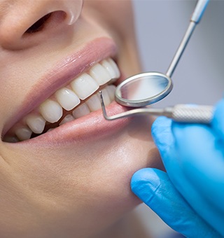 Closeup of healthy teeth and gums