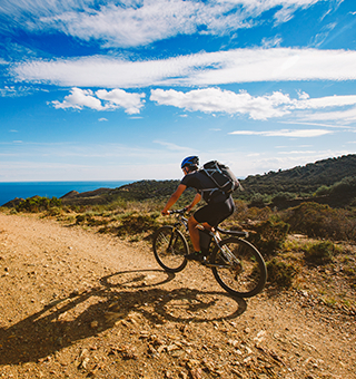 Man riding a bike