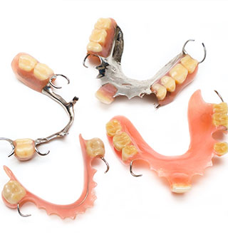 Full and partial dentures prior to placement